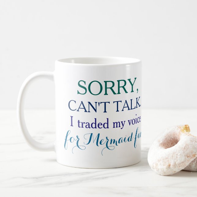 Traurig, kann nicht sprechen. Ich handelte meine Tasse (Mit Donut)