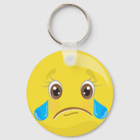 Traurig mit Tränen Emoticon Schlüsselanhänger