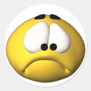 traurig runder aufkleber