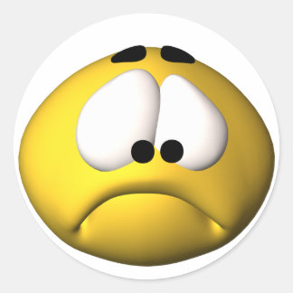 traurig runder aufkleber