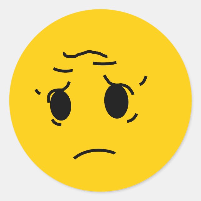 traurig runder aufkleber (Vorderseite)