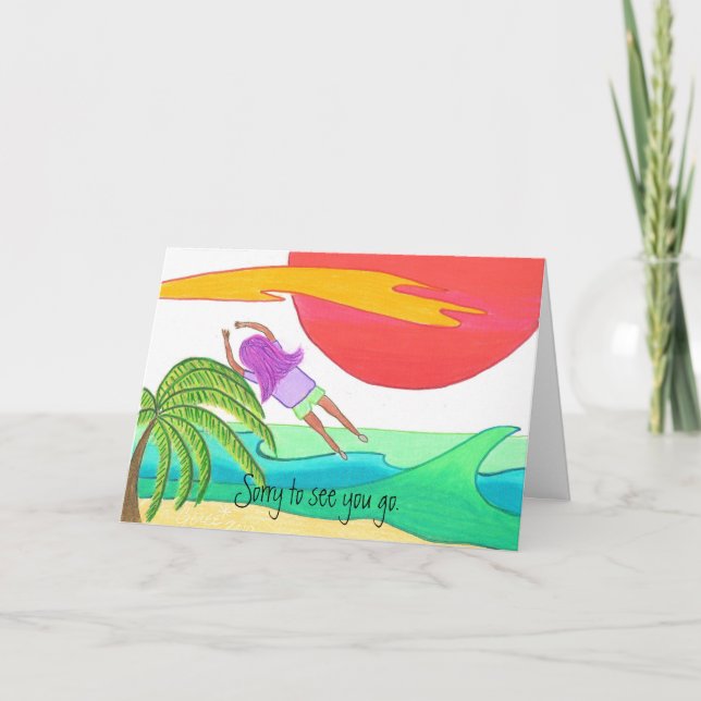 Traurig, Sie zu sehen zu gehen. Grußkarte Karte (Vorderseite)