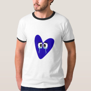 Traurig weinendes blaues Herz Ästhetik T-Shirt