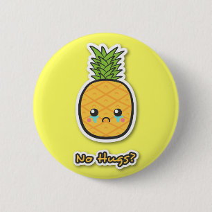 Traurige Ananas, die keine Umarmungen erhält Button