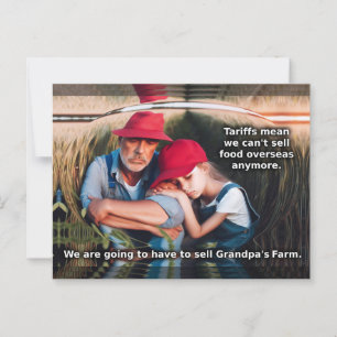 Traurige Bauern. Zölle schaden den Amerikanern. Postkarte