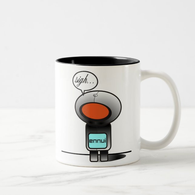 traurige Bot-Tasse Zweifarbige Tasse (Rechts)