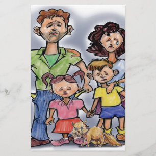 traurige Familie Briefpapier