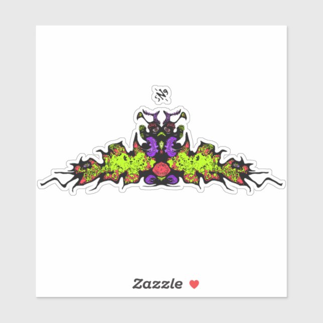 Traurige farbige Goblin-Demon-Kreatur v1 Aufkleber (Blatt)