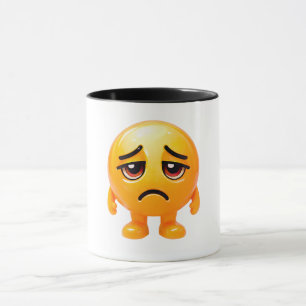 Traurige gelbe Smiley-Illustration Tasse