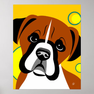 Traurige Gesichter Boxer Hund Art Poster
