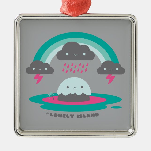 Traurige Insel 2 Silbernes Ornament (Vorne)