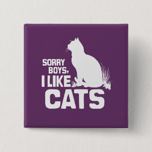 TRAURIGE JUNGEN MAG ICH KATZEN - WEISS - .PNG BUTTON