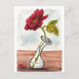 Traurige kleine Rose Postkarte