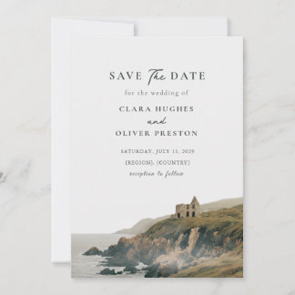 Traurige Klippe Atlantikküste Irische Hochzeit Save The Date