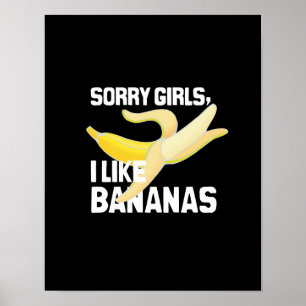TRAURIGE MÄDCHEN MAG ICH BANANEN - WEISS - .PNG POSTER