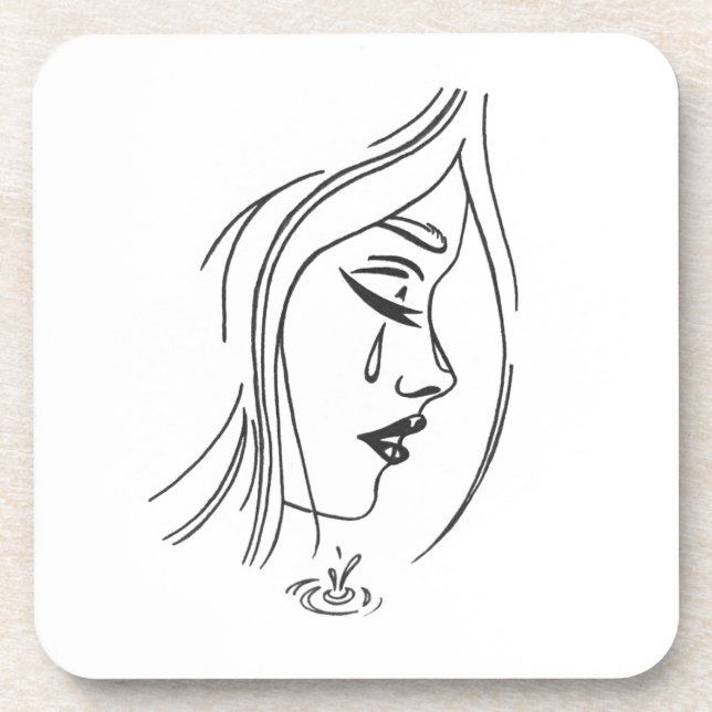 Traurige Mädchen-Untersetzer Untersetzer (Vorderseite)