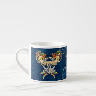 Traurige Meerjungfrauen vor Anker Espressotasse