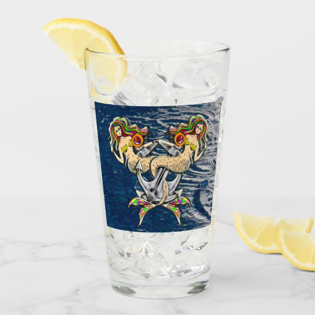 Traurige Meerjungfrauen vor Anker Glas (Vorderseite Ice)