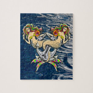 Traurige Meerjungfrauen vor Anker Puzzle