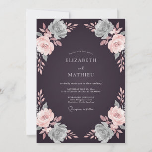 Traurige Pflaume Sukkulente Eukalyptus-Hochzeit Einladung