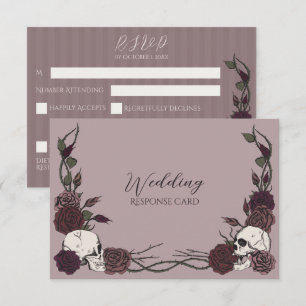 Traurige Schädelrose Mauve Hochzeit RSVP Save The Date