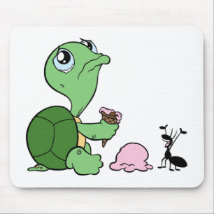 Traurige Schildkröte-glückliche Ameise Mousepad
