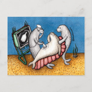 Traurige Siegel Erdkunststoffflasche Ankündigungspostkarte