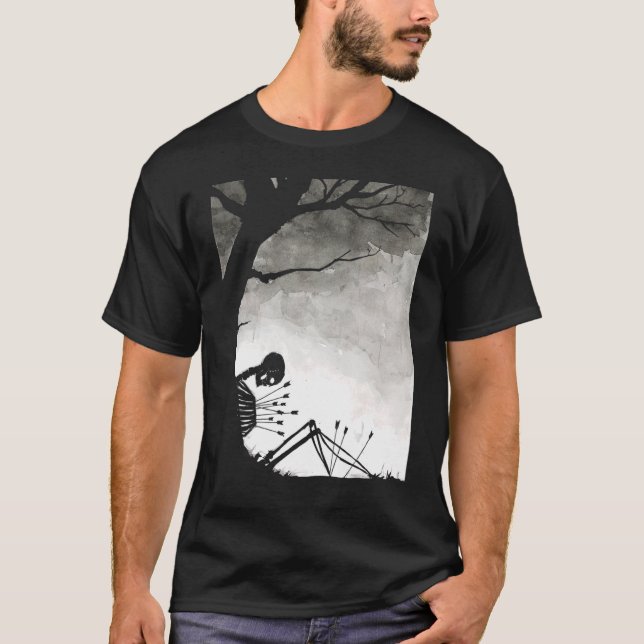 Traurige Skeleton Dunkle Ästhetische Grunge Kleidu T-Shirt (Vorderseite)