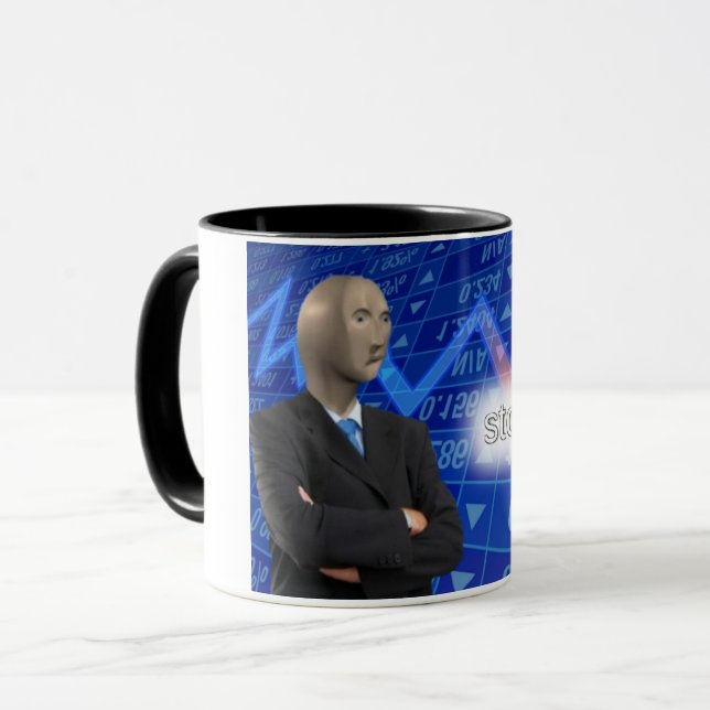 Traurige Stonks Meme Tasse (Vorderseite Links)