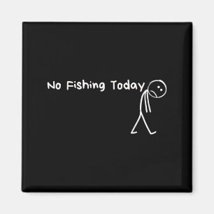 Traurige Strichmännchen-Angler Kein Angeln Heute F Magnet