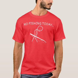 Traurige Strichmännchen-Angler-Liebhaber Kein Ange T-Shirt