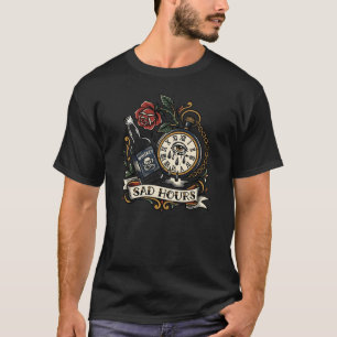 Traurige Stunden 3 Uhr Morgens weinende Uhr Tattoo T-Shirt