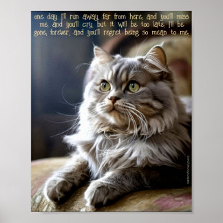 Traurige und einsame Haustiere Poster Druck: Eines