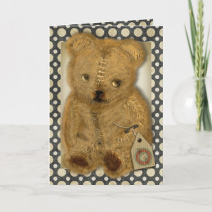 Traurige Vintage Teddy Bären Grüße Karten