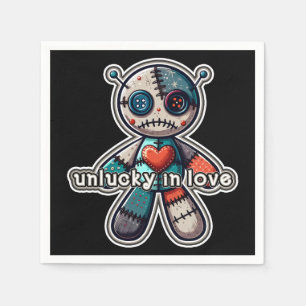 Traurige VOODOO-Puppe Bär PECH in der LIEBE Serviette