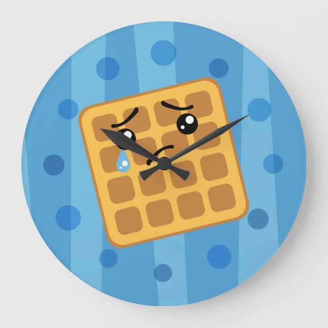 Traurige Waffle Große Wanduhr (Vorderseite)