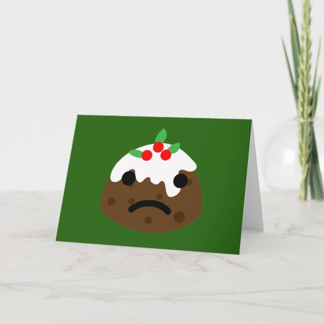 traurige Weihnachtspudding Feiertagskarte (Vorderseite)