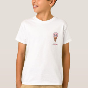 Traurige weinende schmelzende Erdbeereiscreme Kind T-Shirt
