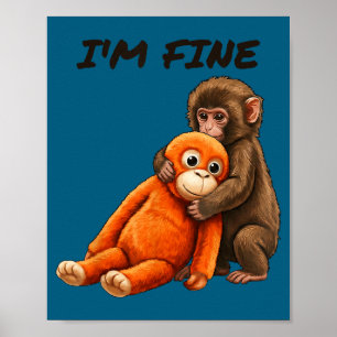 Trauriger Affe Punch Meme mit einem orangen Spielz Poster