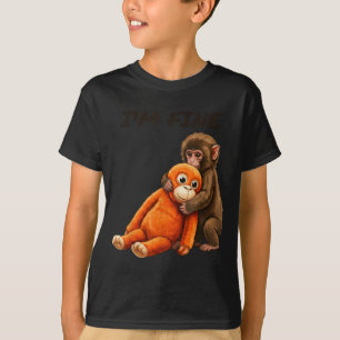 Trauriger Affe Punch Meme mit einem orangen Spielz T-Shirt