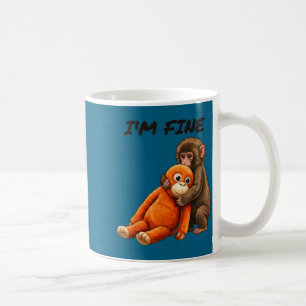 Trauriger Affe Schlag Meme mit einem orangen Spiel Kaffeetasse