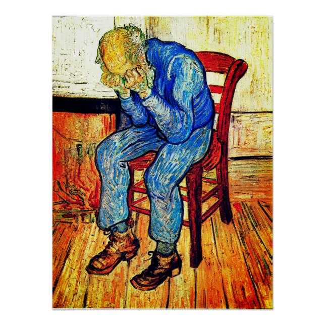 Trauriger alter Mann am Tor der Ewigkeit Poster (Vorderseite)