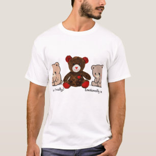 Trauriger Bär Doodle Emotionale Minimal Design T-Shirt