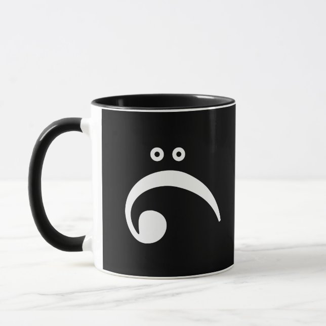 Trauriger Bassschlüssel Tasse (Links)