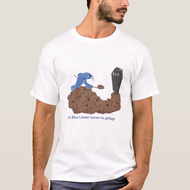 Trauriger blauer Hummer T-Shirt (Vorderseite)