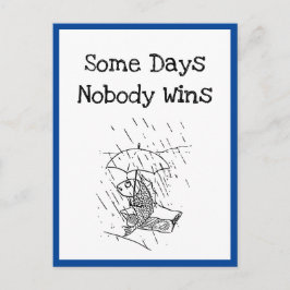 Trauriger Cartoon Fish Bad Day Beileid Postkarte