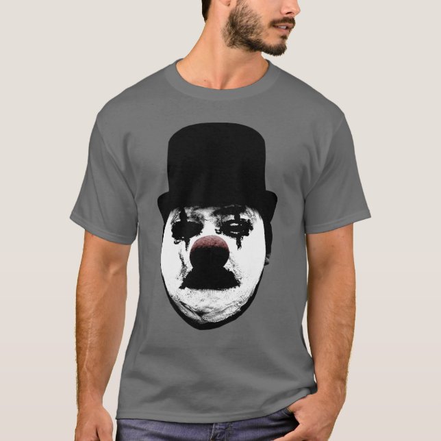 Trauriger Clown - grauer T - Shirt (Vorderseite)