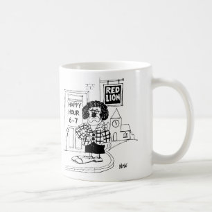 Trauriger Clown im Freien für eine gute Stunde Gew Kaffeetasse