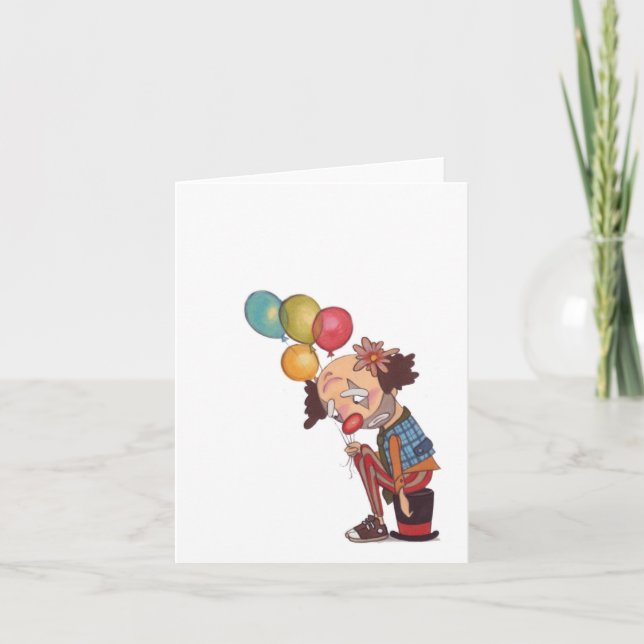 trauriger Clowngeburtsnotecard Karte (Vorderseite)