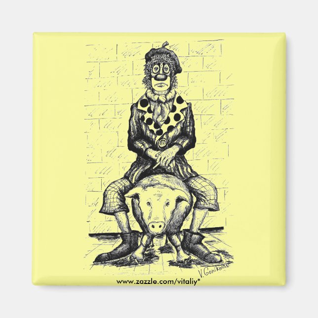 Trauriger Clownmagnet Magnet (Vorne)